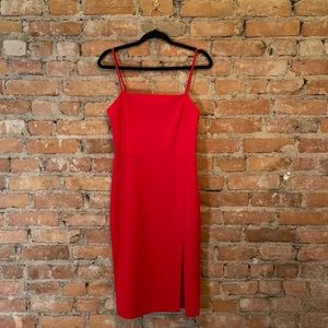 Express Red Dress with Slit - Size 8